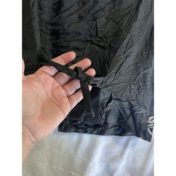 Spenser Jeremy Vest Embroidered Black Silk Silver Vest Size Large silk - Picture 6 of 8